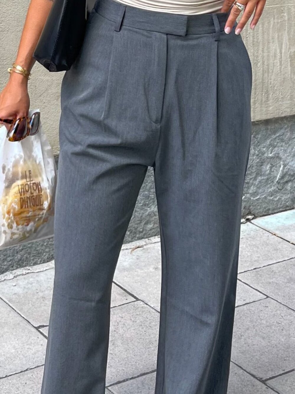 Djerf Avenue Favorite Pants Grey Size LARGE NWT